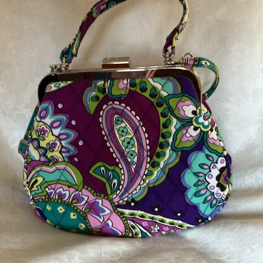 Vera Bradley Lola Mini Frame Heather Handbag EUC - Picture 7 of 10